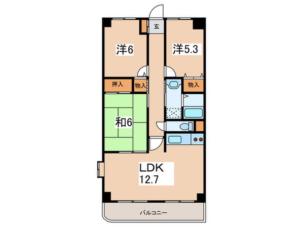 エスポワ－ルル－チェの物件間取画像